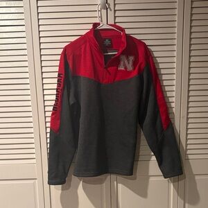 Colosseum Red and Black Zip-Up Sweater